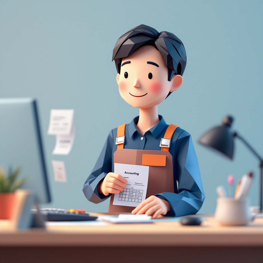 経理事務(簿記3級〜)のキャラクターイラスト